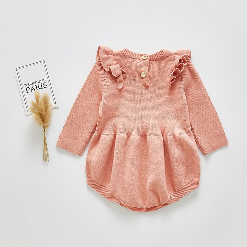 Solid Ruffled Baby Jumpsuit