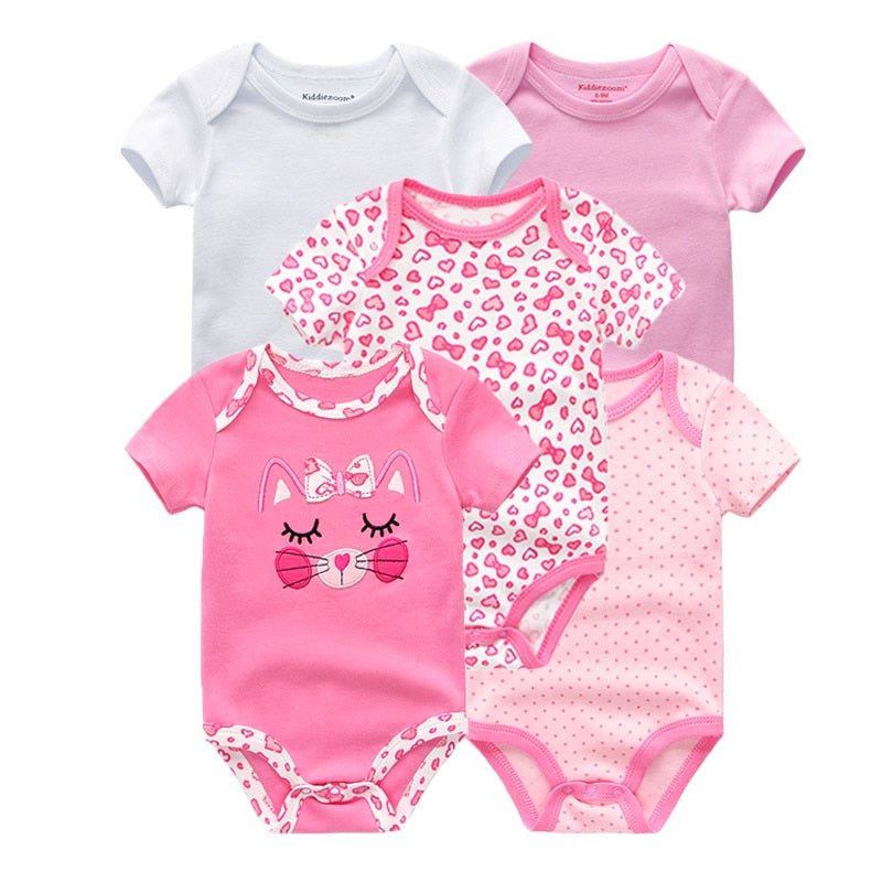 5 Piece Baby Girl Romper Set