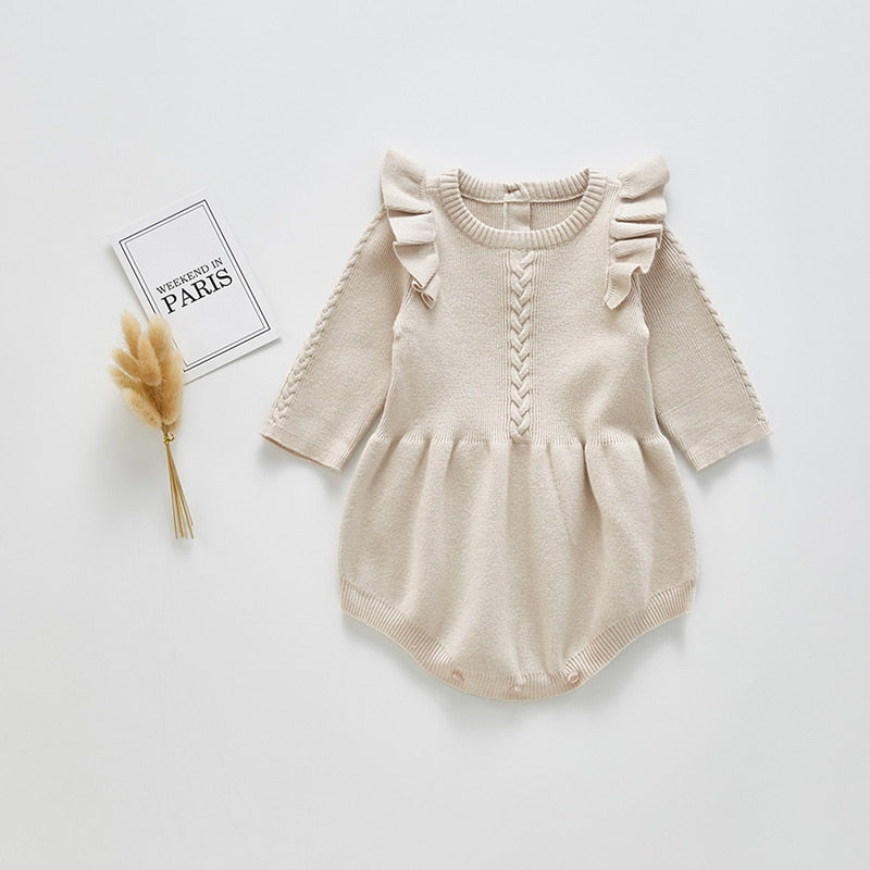 Solid Ruffled Baby Jumpsuit