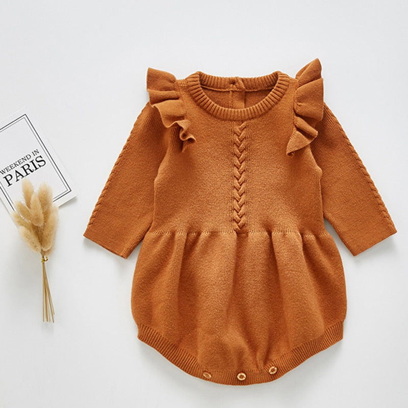 Solid Ruffled Baby Jumpsuit