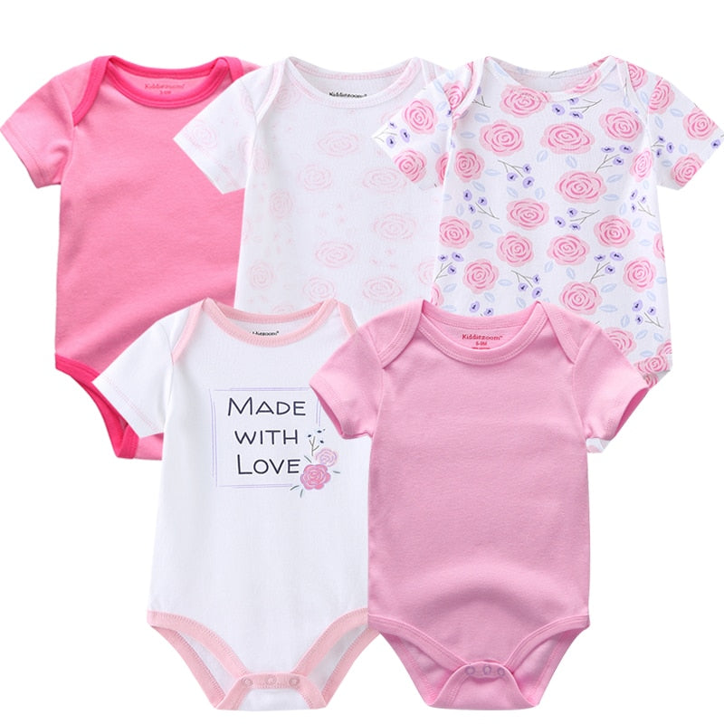 5 Piece Baby Girl Romper Set