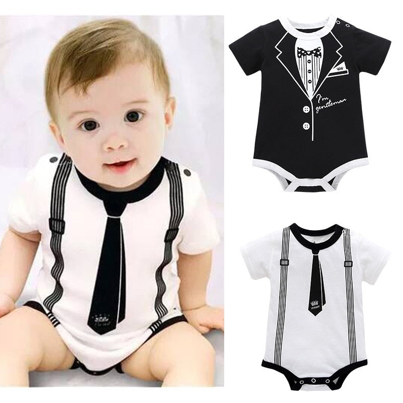 Baby Tie Print Rompers