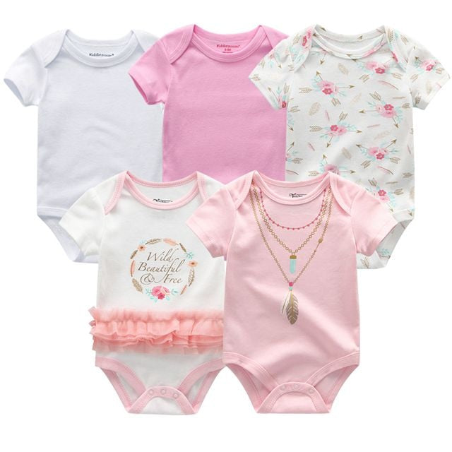 5 Piece Baby Girl Romper Set