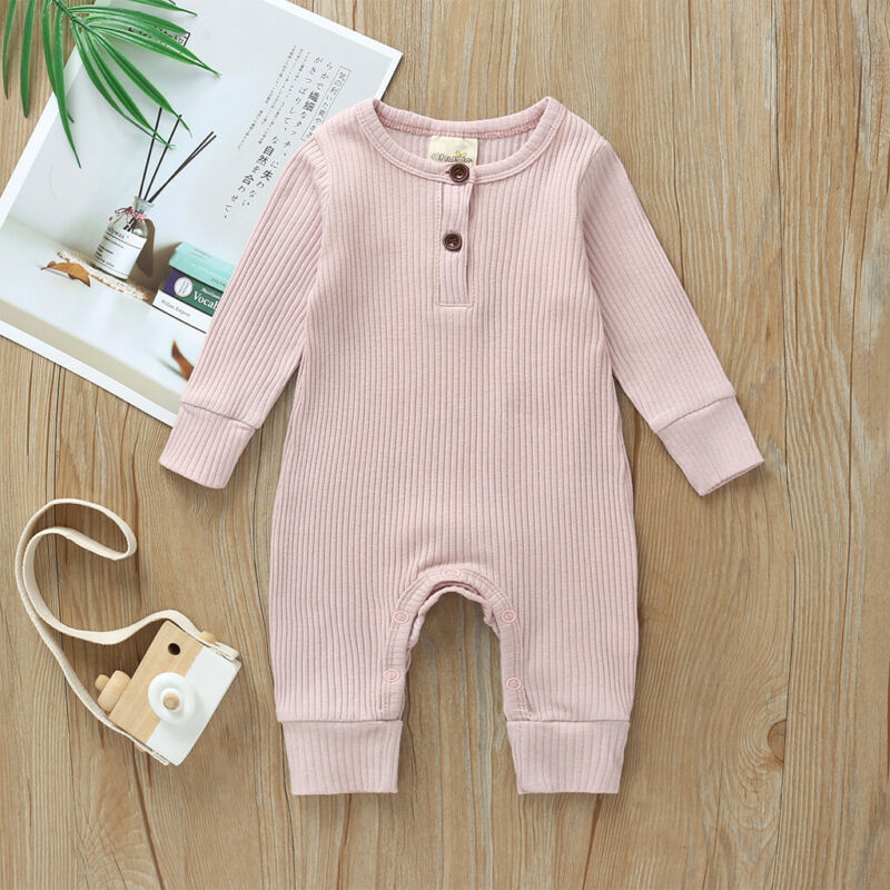 Solid Color Baby Rompers