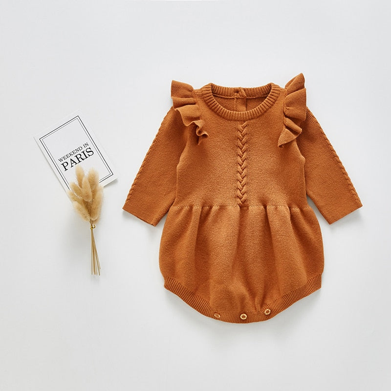 Solid Ruffled Baby Jumpsuit