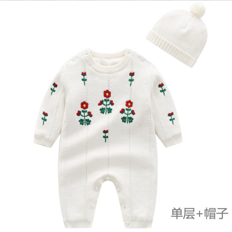 Embroidery Baby Rompers + Hat