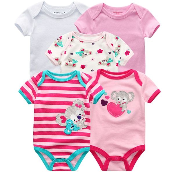 5 Piece Baby Girl Romper Set