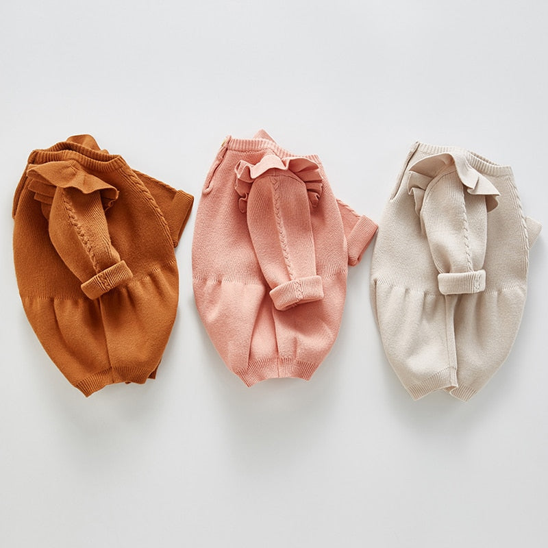 Solid Ruffled Baby Jumpsuit