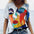 Abstract Art Face Print Tops