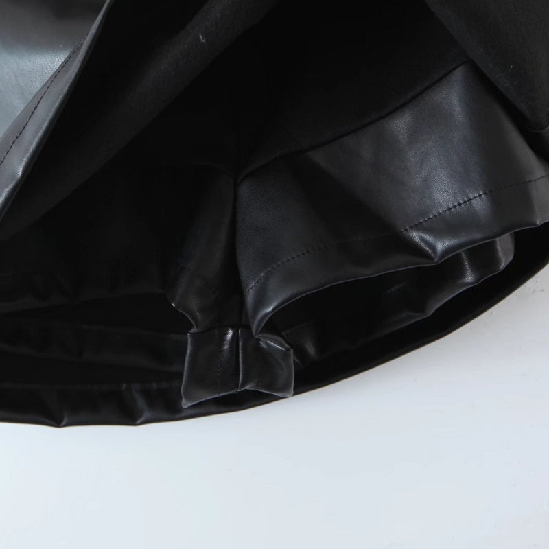 PU Leather Short Skirt