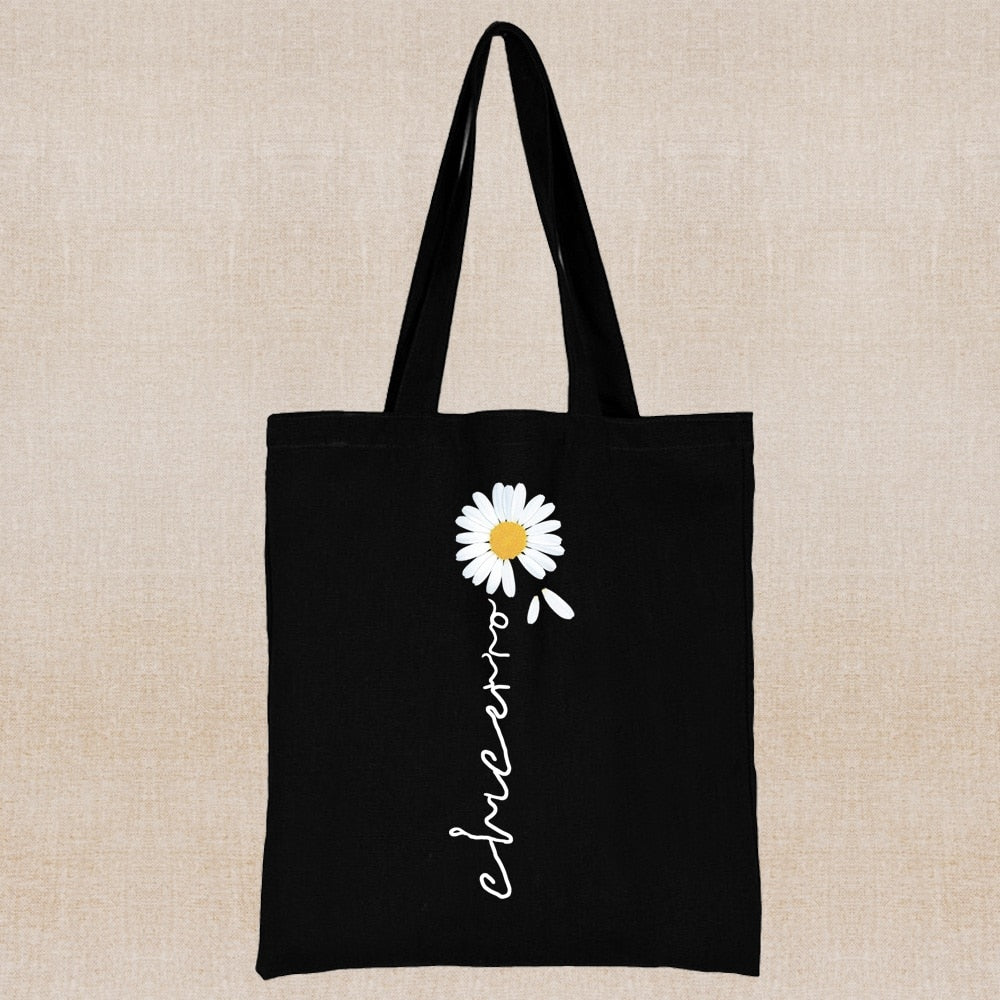 Daisy Print Tote Bags