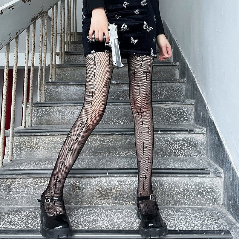 Cute Pentacle Print Tights