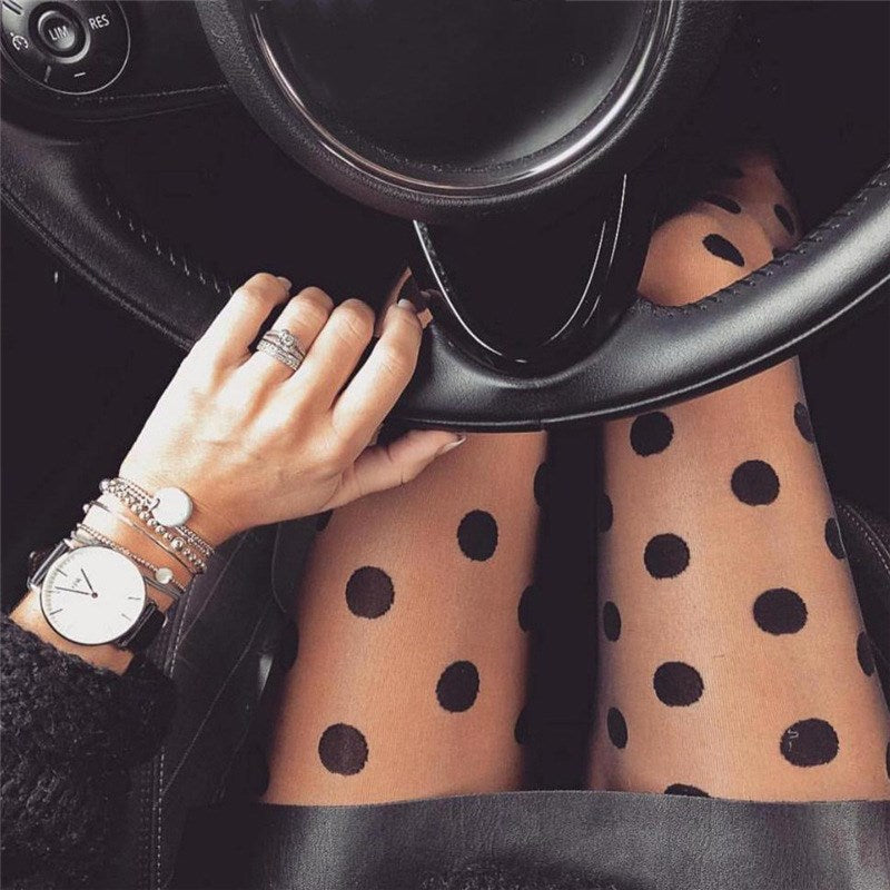 Polka Dot Print Stocking Tights