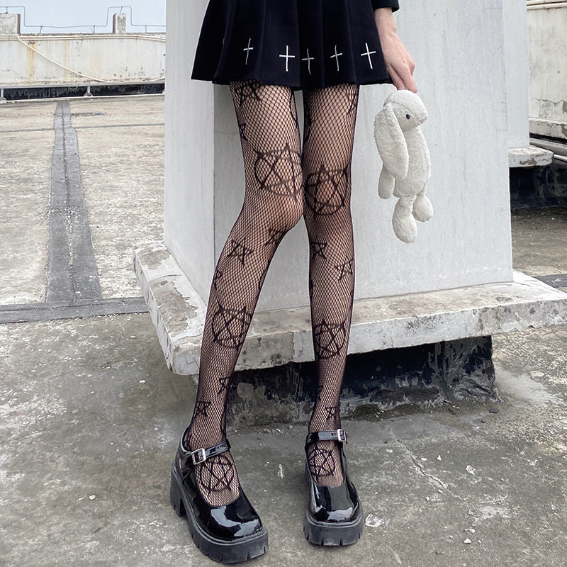 Cute Pentacle Print Tights