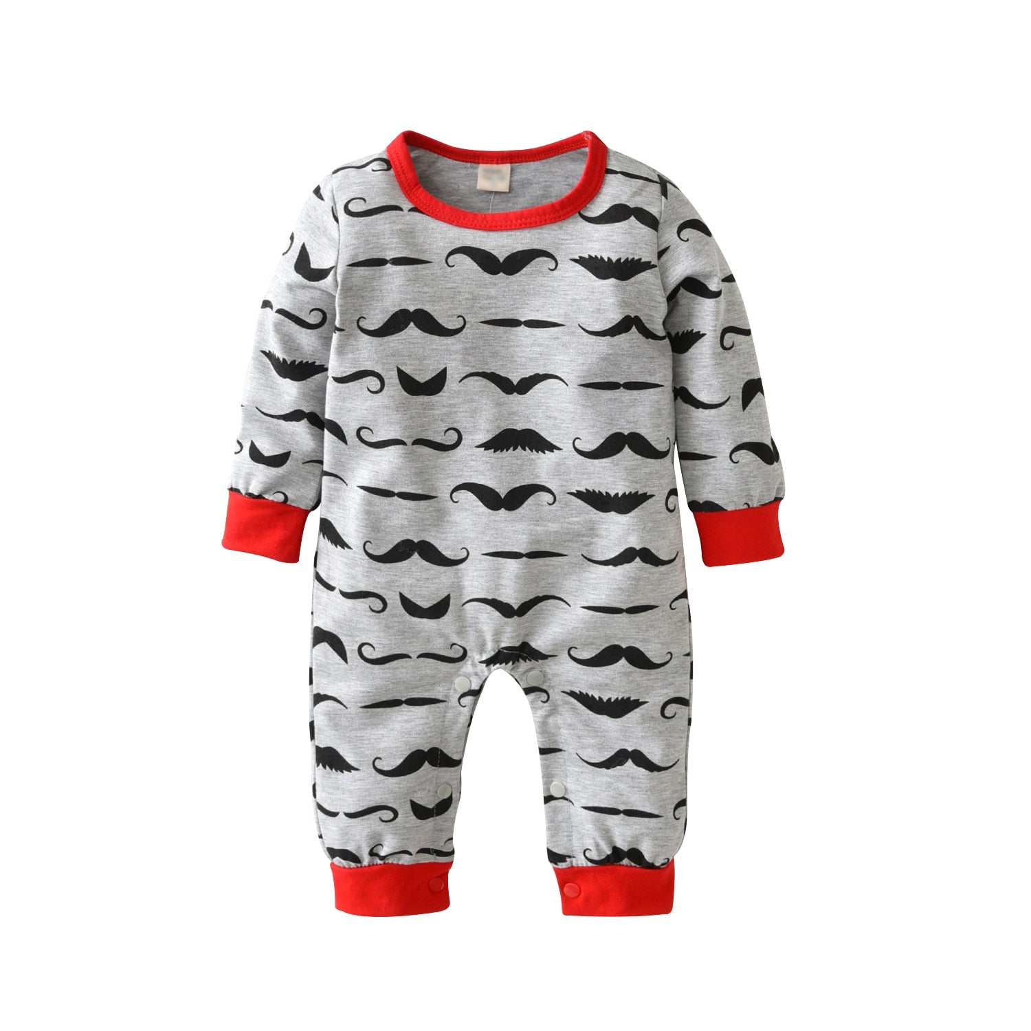 Long Sleeve Print O-Neck Jumpsuit