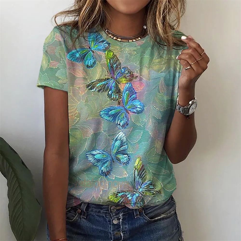 Floral Print O-neck Tops