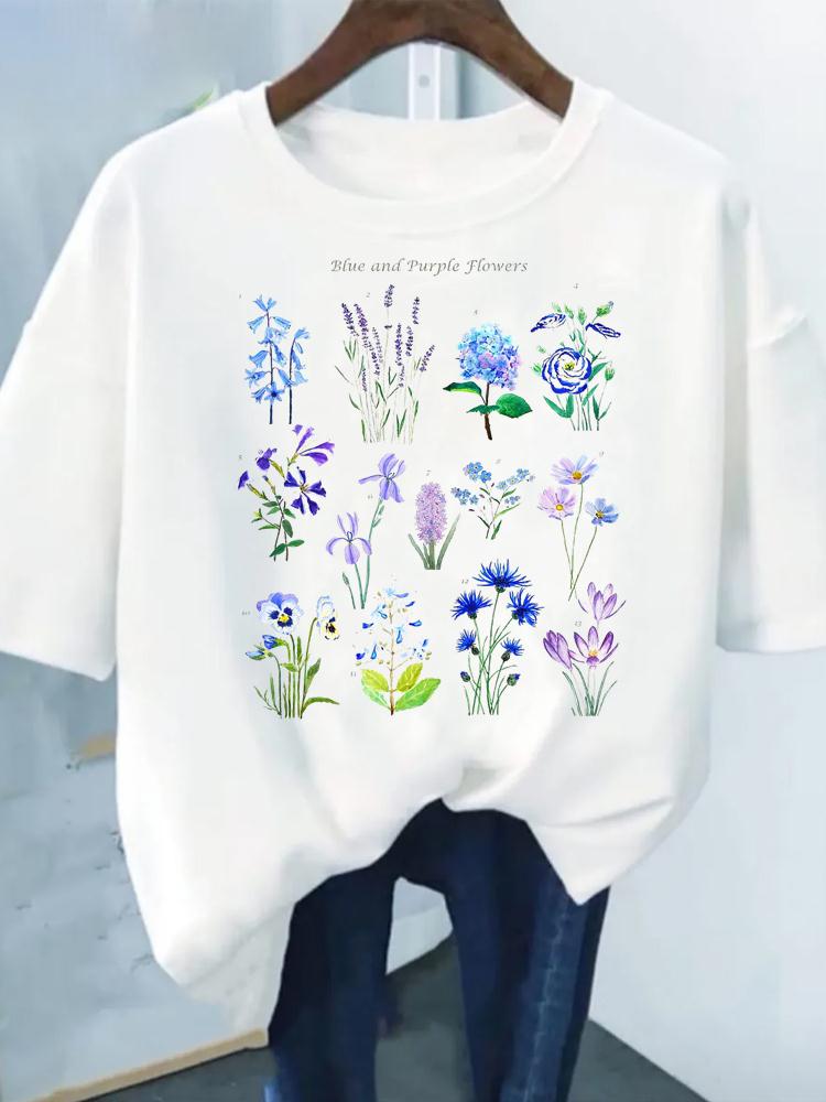 Flower Print T-Shirts