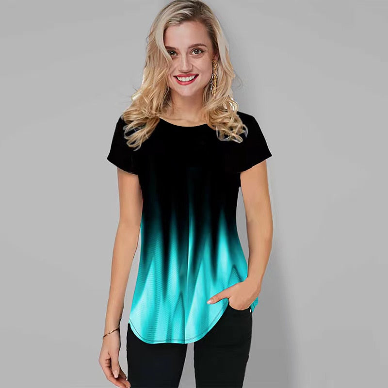 Short Sleeve O-Neck Tops