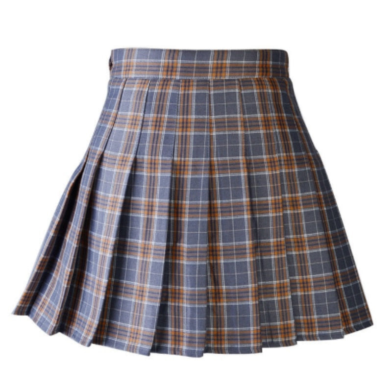 Women Casual Plaid Skirt