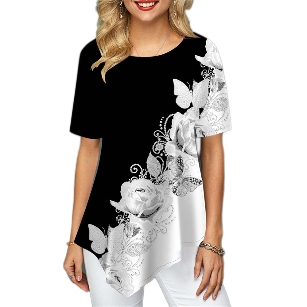 Short Sleeve O-Neck Tops