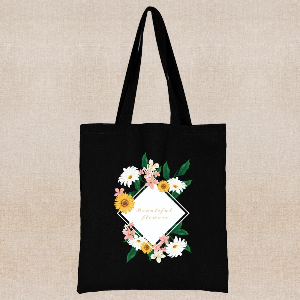 Daisy Print Tote Bags