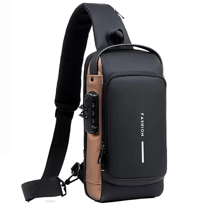 Anti-Theft Crossbody USB Backpack