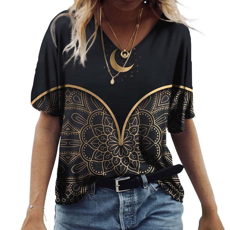Printed Loose Daily Tops