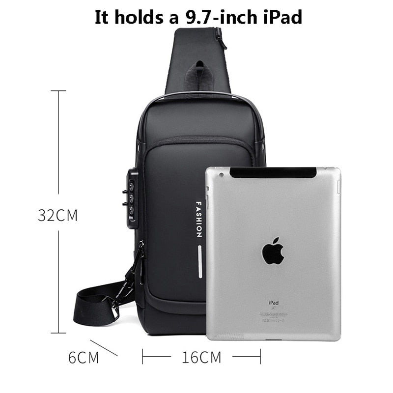 Anti-Theft Crossbody USB Backpack