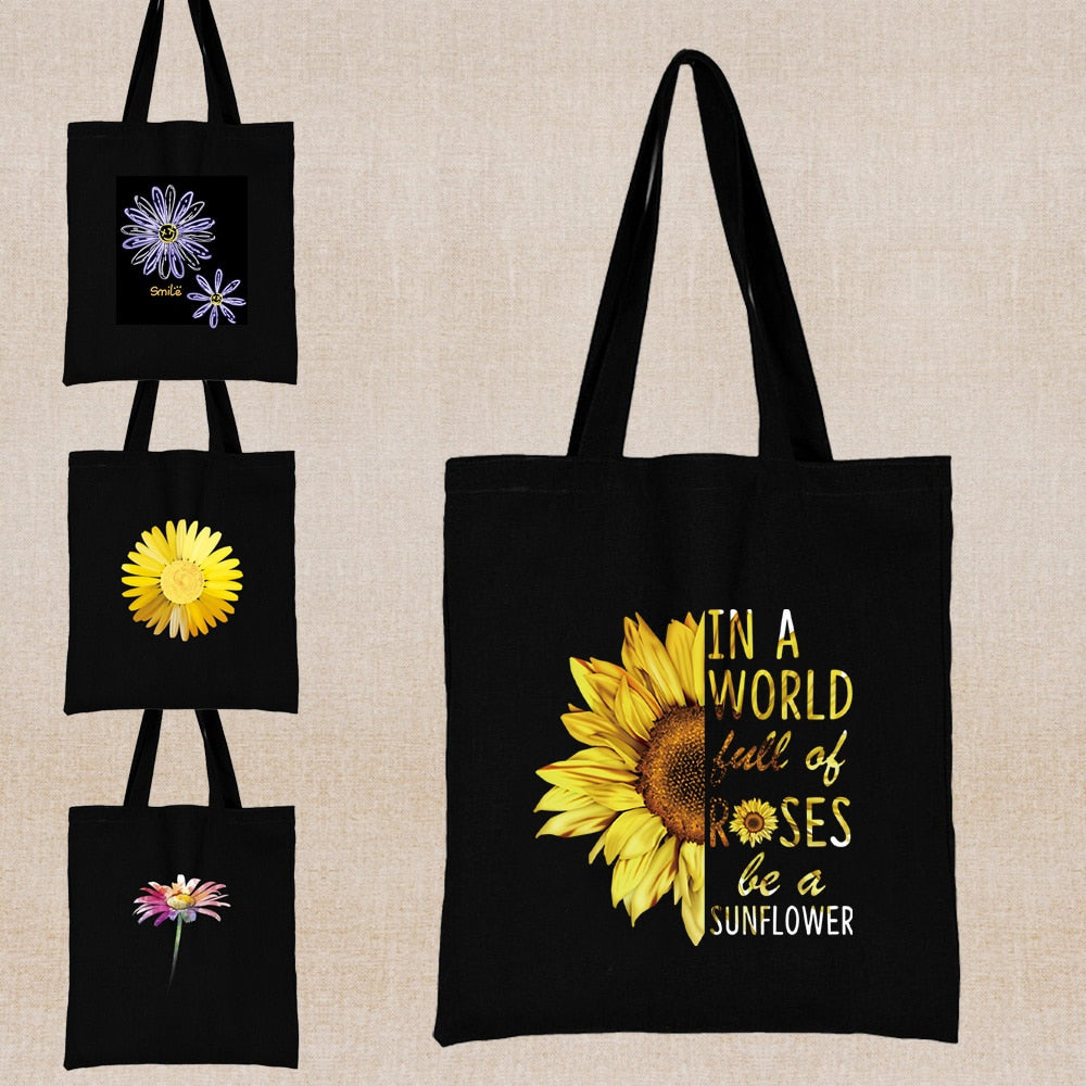 Daisy Print Tote Bags