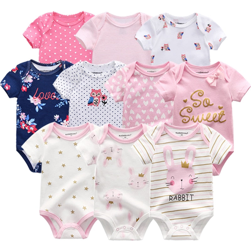 5 Piece Baby Girl Romper Set